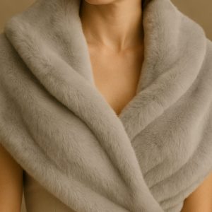 Estola de pelo sintético REBECA – Estola elegante para bodas y eventos